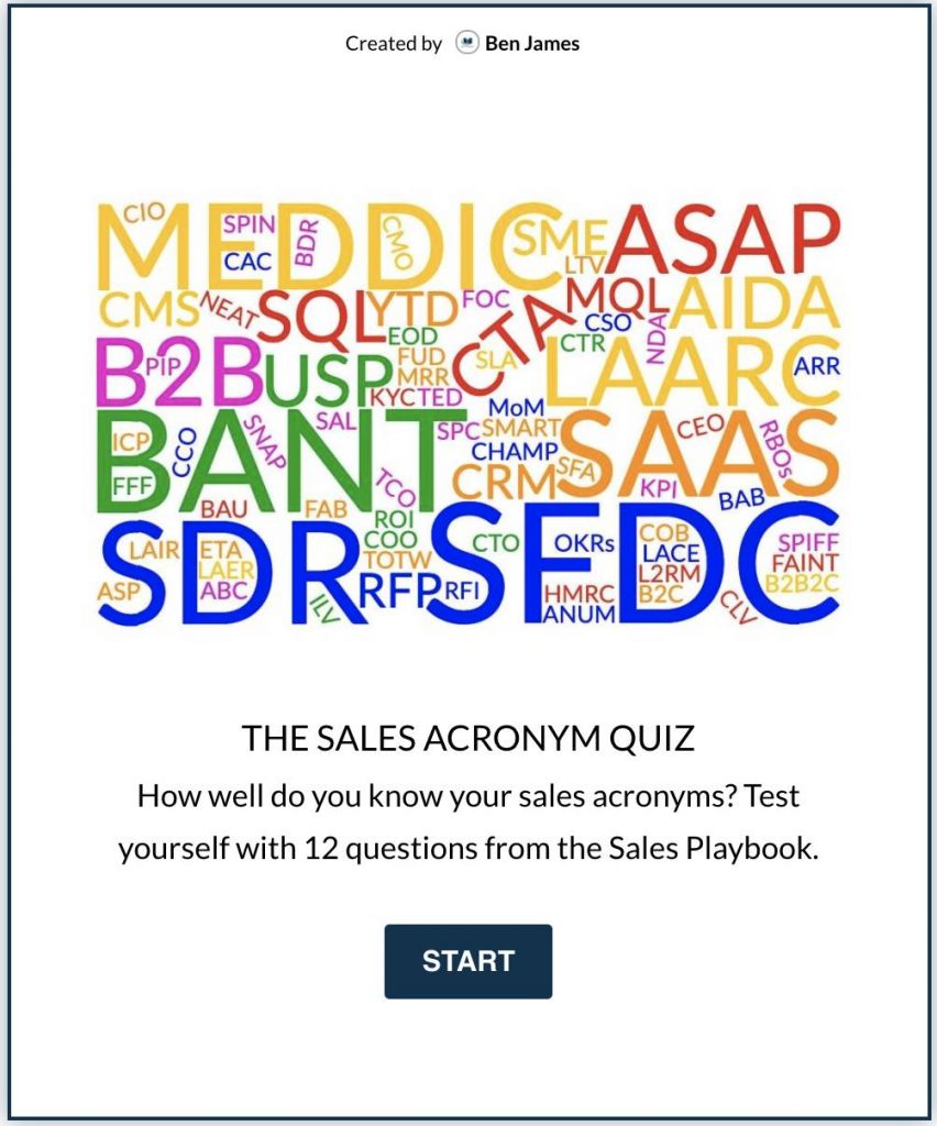 Fun Sales Quizzes Sales Playbook