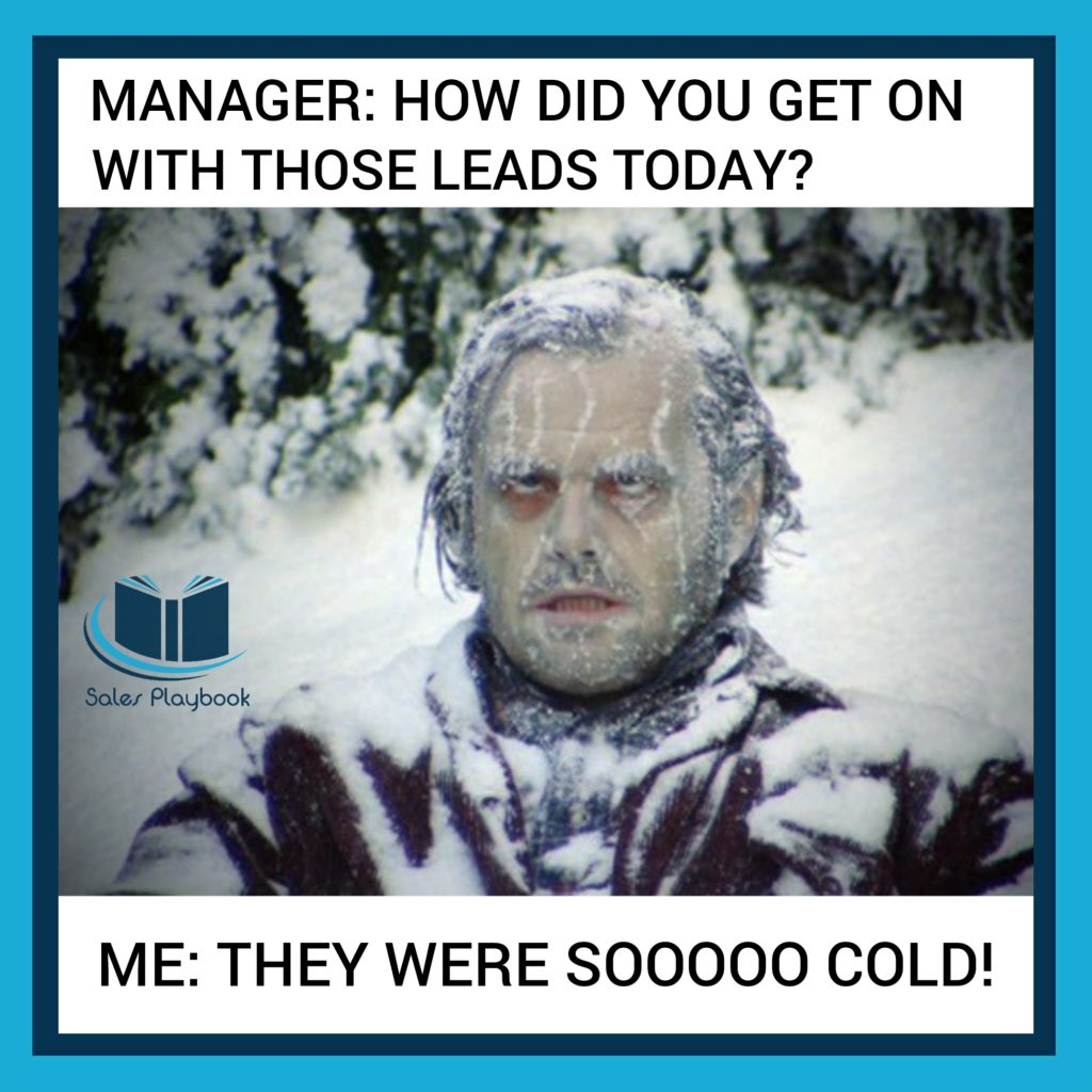 sales meme manager how did you get on with those leads today me they were so cold