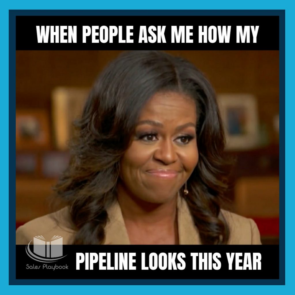 sales meme when people ask me how my pipeline looks this year